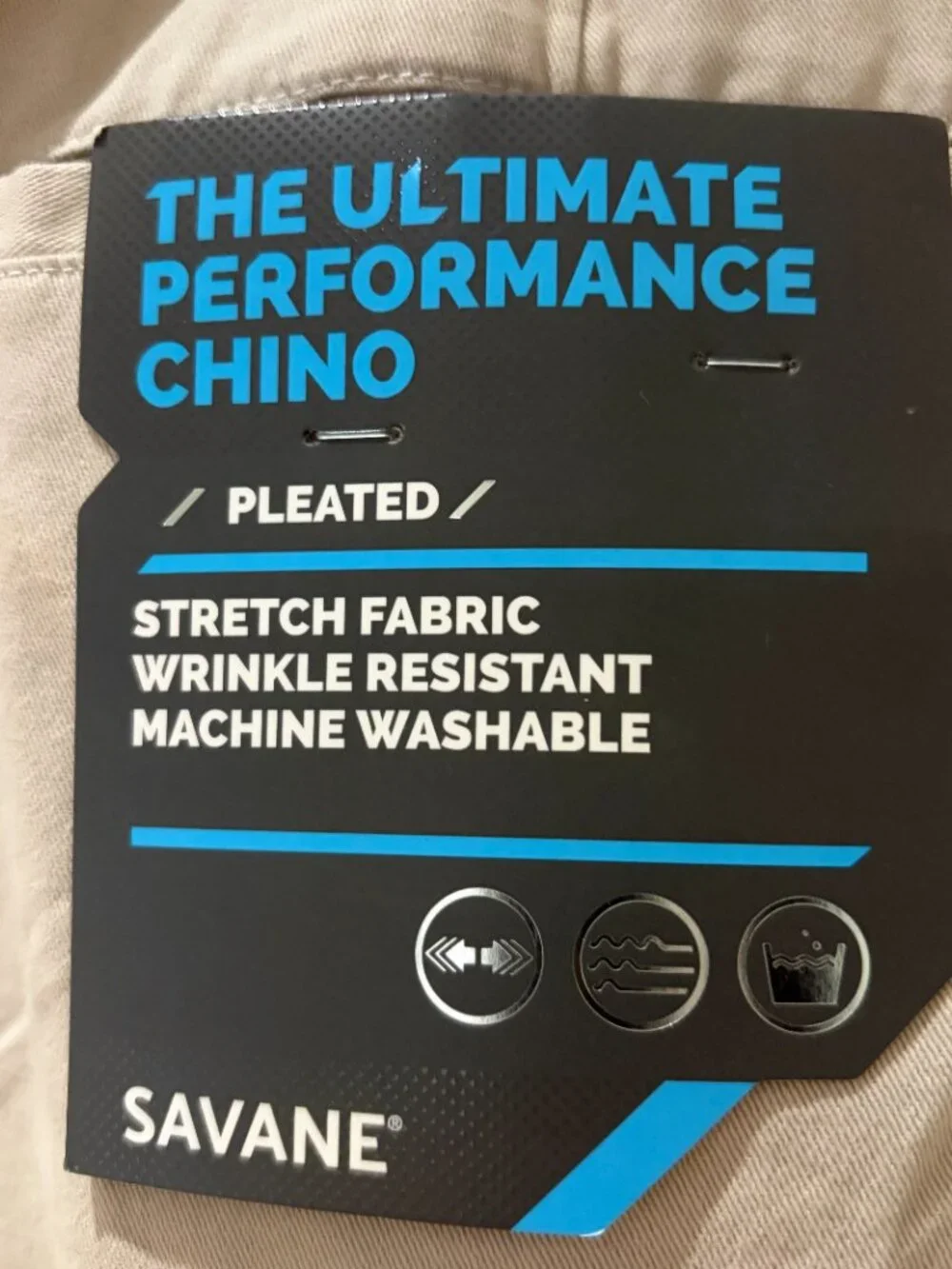 Savane Pleated Ultimate Performance Chino Pants Size 36x34 NWT - Picture 4 of 9